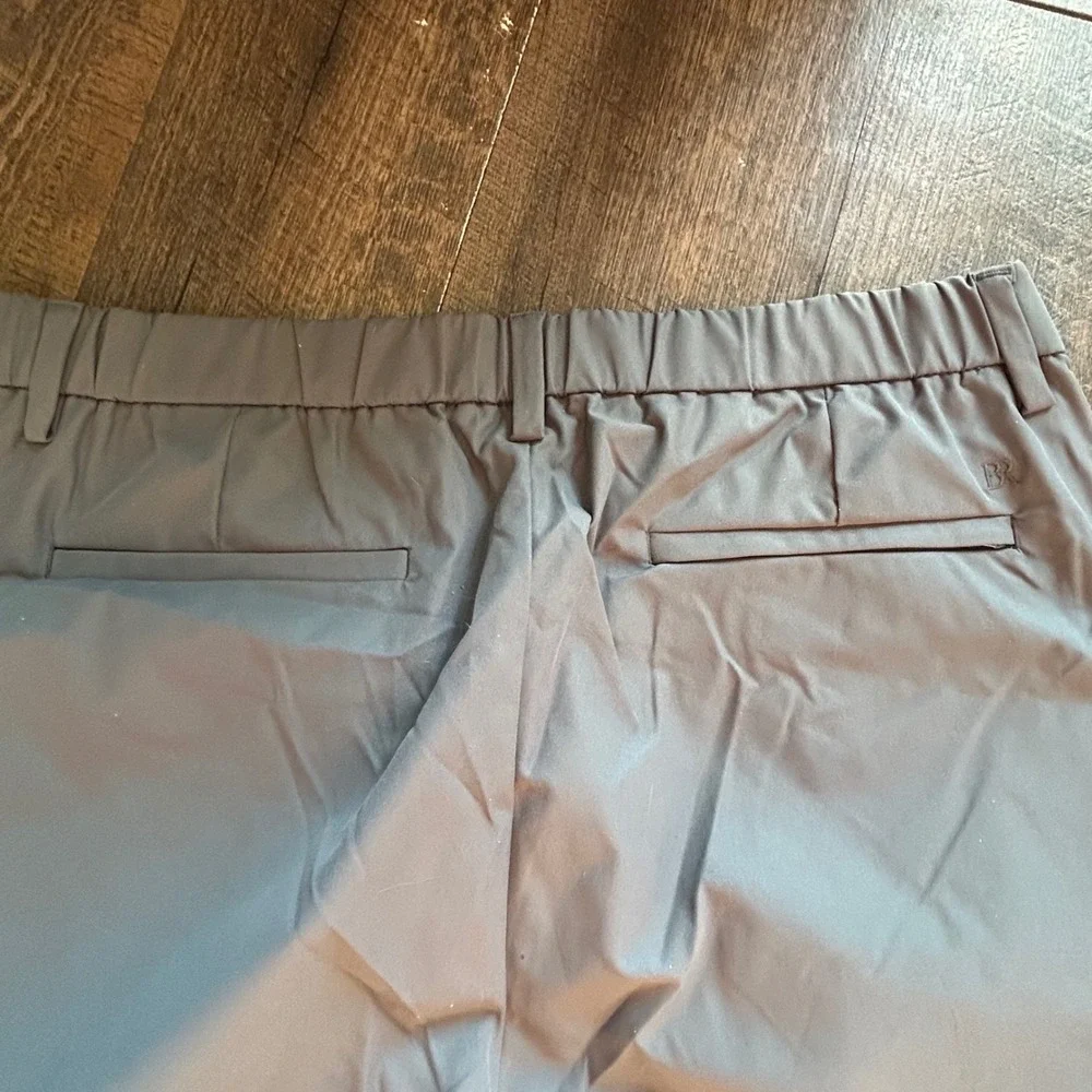 Banana Republic Mens Commuter Flex Pants Gray Performance Stretch 38x29 Slim Fit